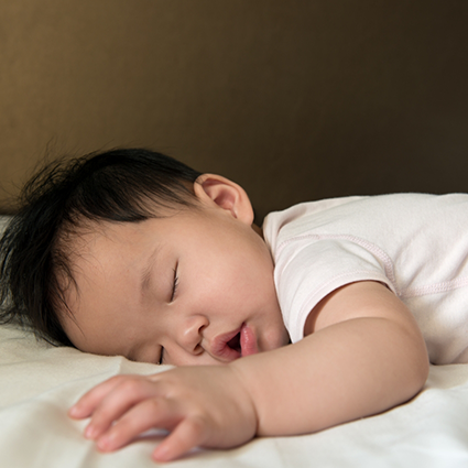 Close up of a sleeping baby