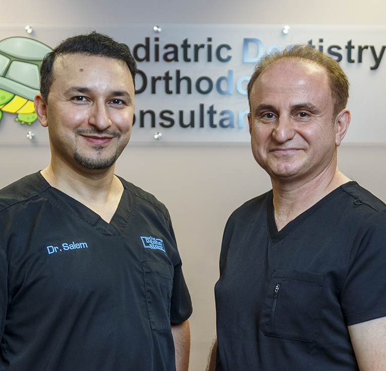 Napervilel dentist Dr. Basil Dulli and orthodontist Dr. Abulrahman Salem smiling